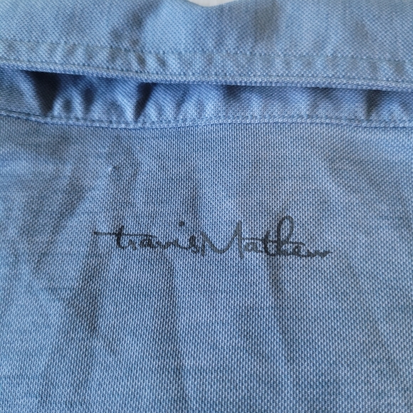 Travis Mathew Golf Polo Shirt Mens Size 2XL Blue Buckets Chest Logo - Picture 7 of 7